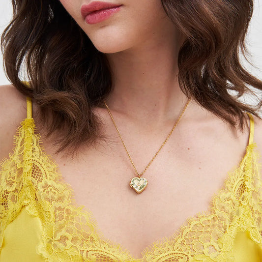 Gaia Lily Heart Locket Necklace by Fable England