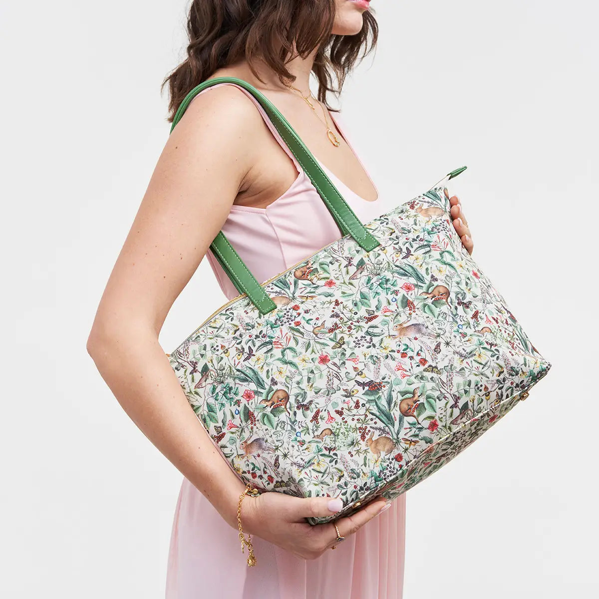 Garden Floral Cream Grab Tote by Fable England