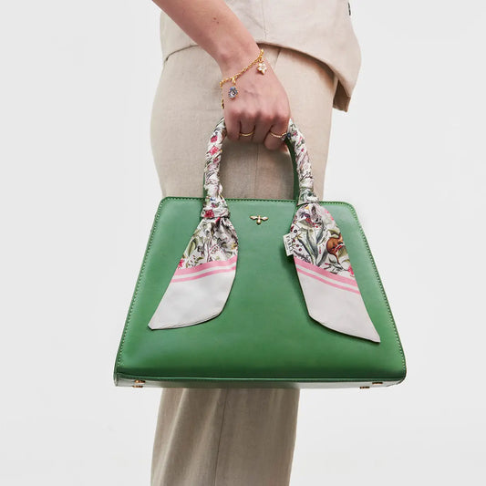 Garden Floral Green Structured Tote by Fable England