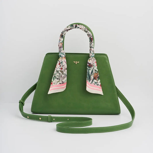 Garden Floral Green Structured Tote by Fable England