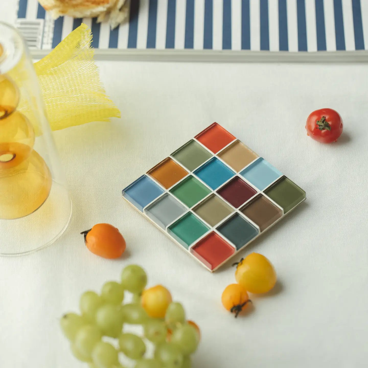 Glass Tile Coaster - the Autumn Sprinkles