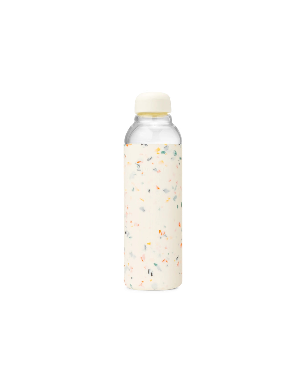 Glass Water Bottle Cream Terrazzo