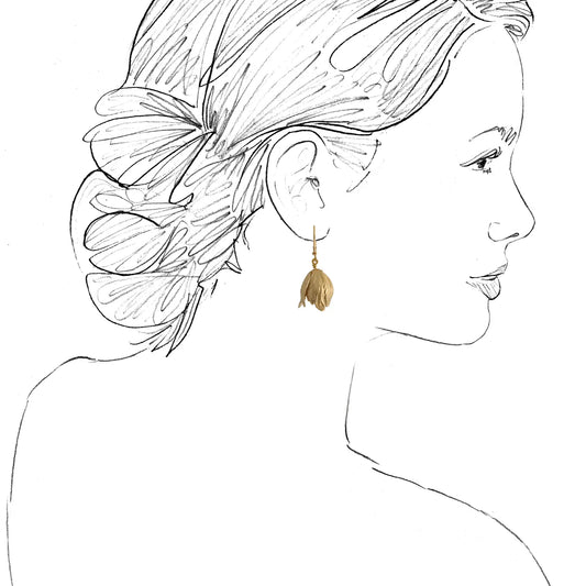 Gold Tulip Earrings