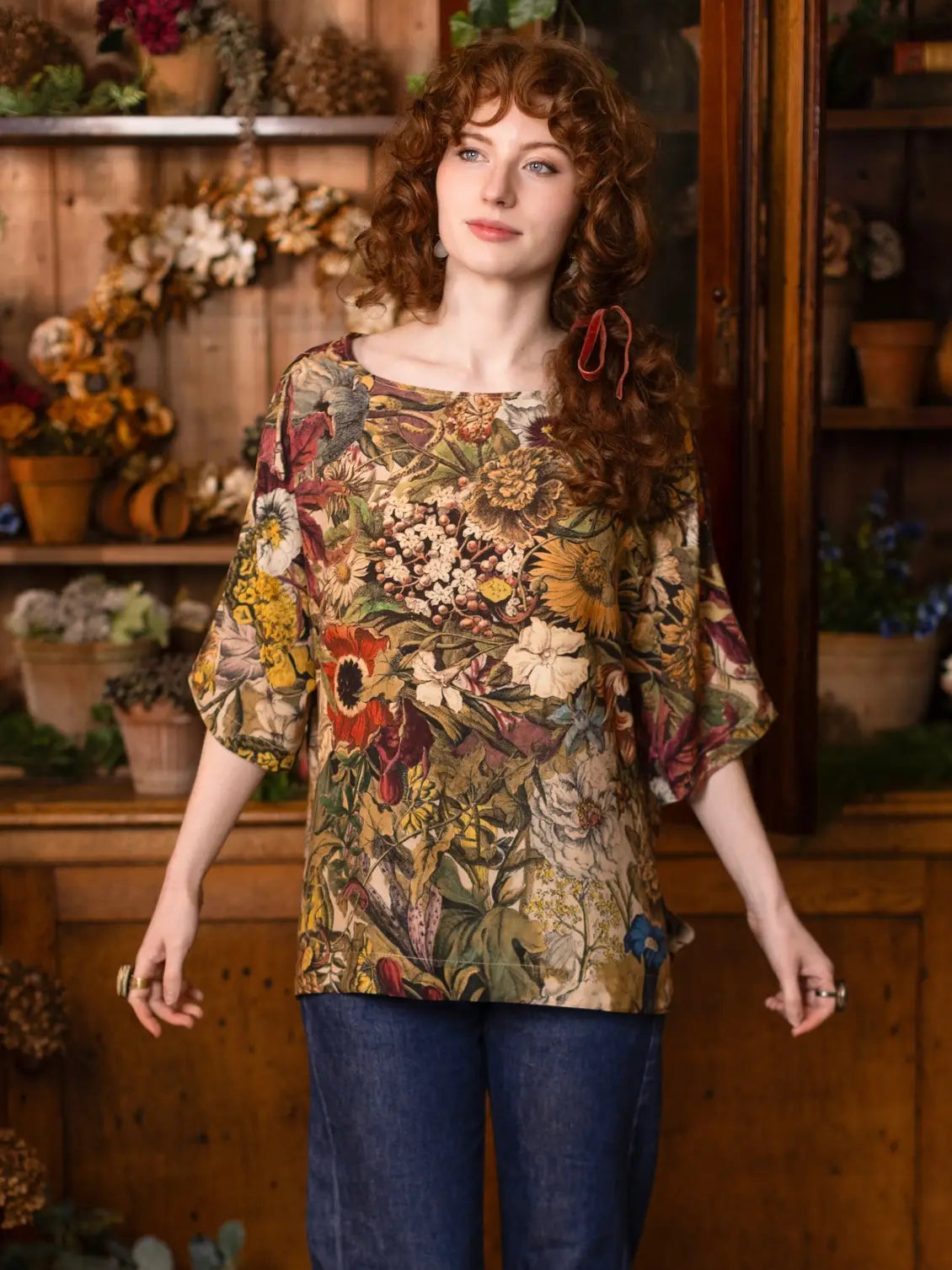 Golden Hour Luxe Floral Top by Market of Stars