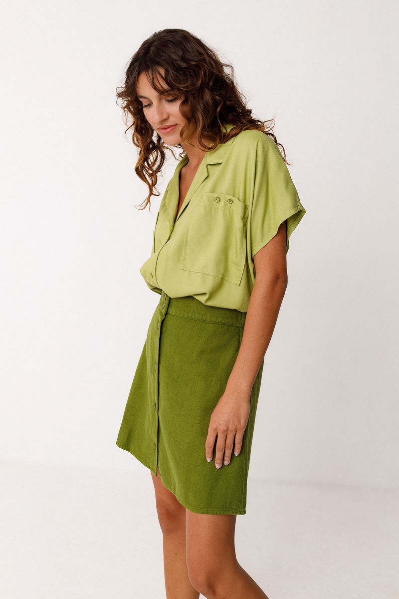 Green Iragi Skirt by SKFK