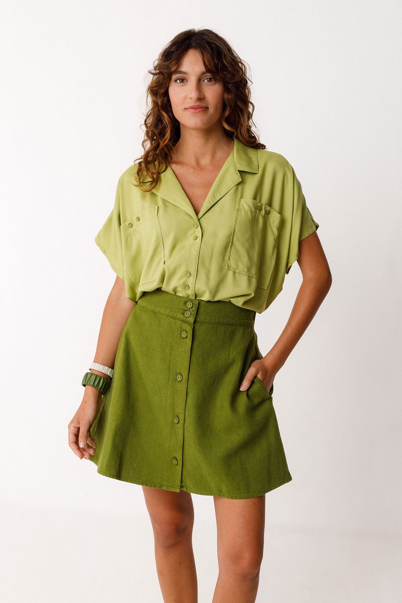 Green Iragi Skirt by SKFK