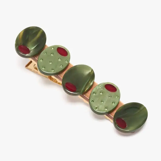 Green Olive Sparkly Cocktail Alligator Clip