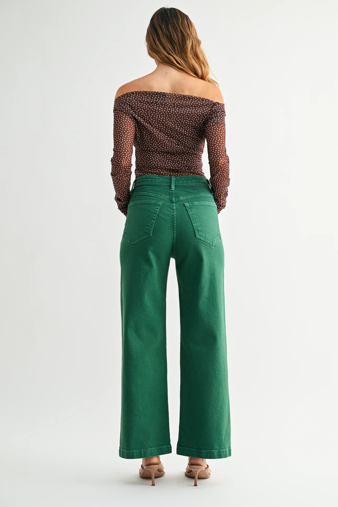 Green Sailor Pocket Wide Leg