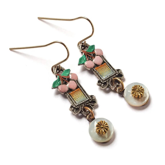 Hand Painted Ombreed Cherry Earring