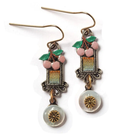 Hand Painted Ombreed Cherry Earring