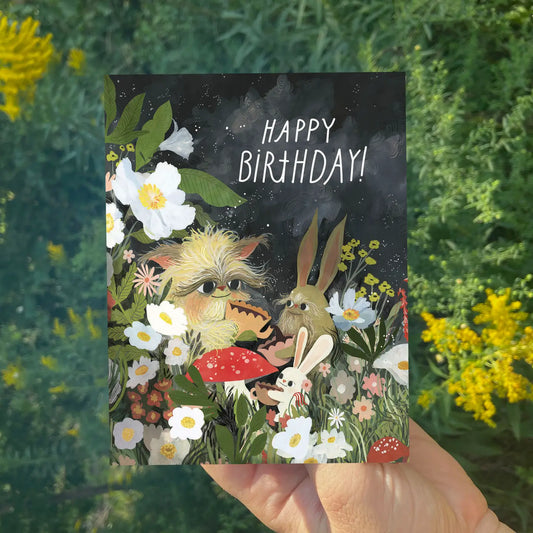 Happy Birthday Garden of Creatures Greeting Card