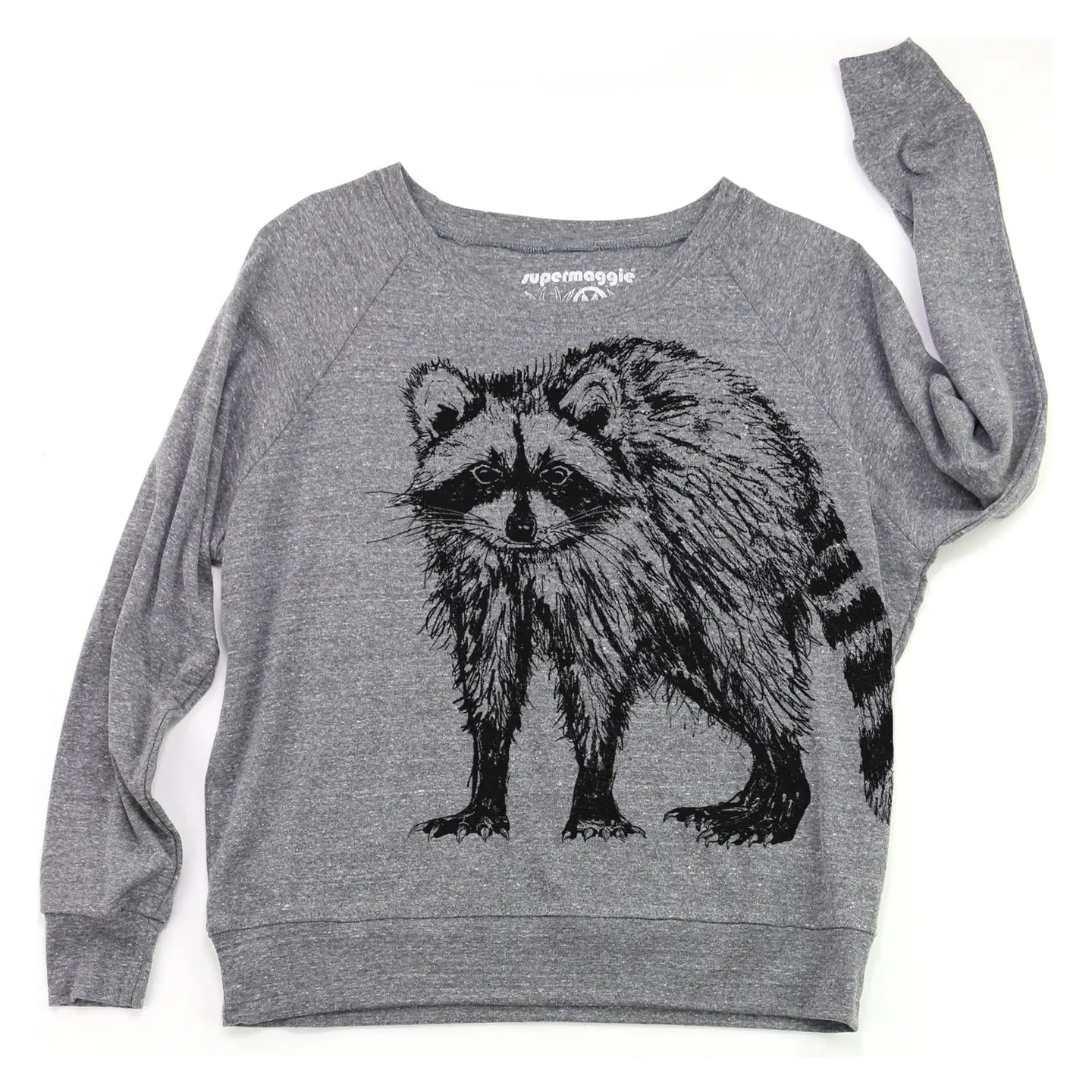 Heather Gray Raccoon Pia Tri Blend Pullover by Supermaggie