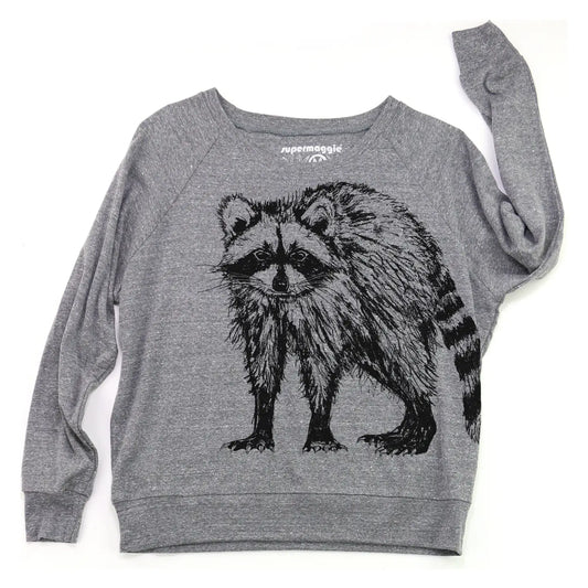 Heather Gray Raccoon Pia Tri Blend Pullover by Supermaggie