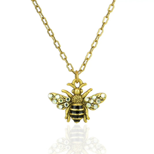 Hive Queen Bee Crystal Necklace