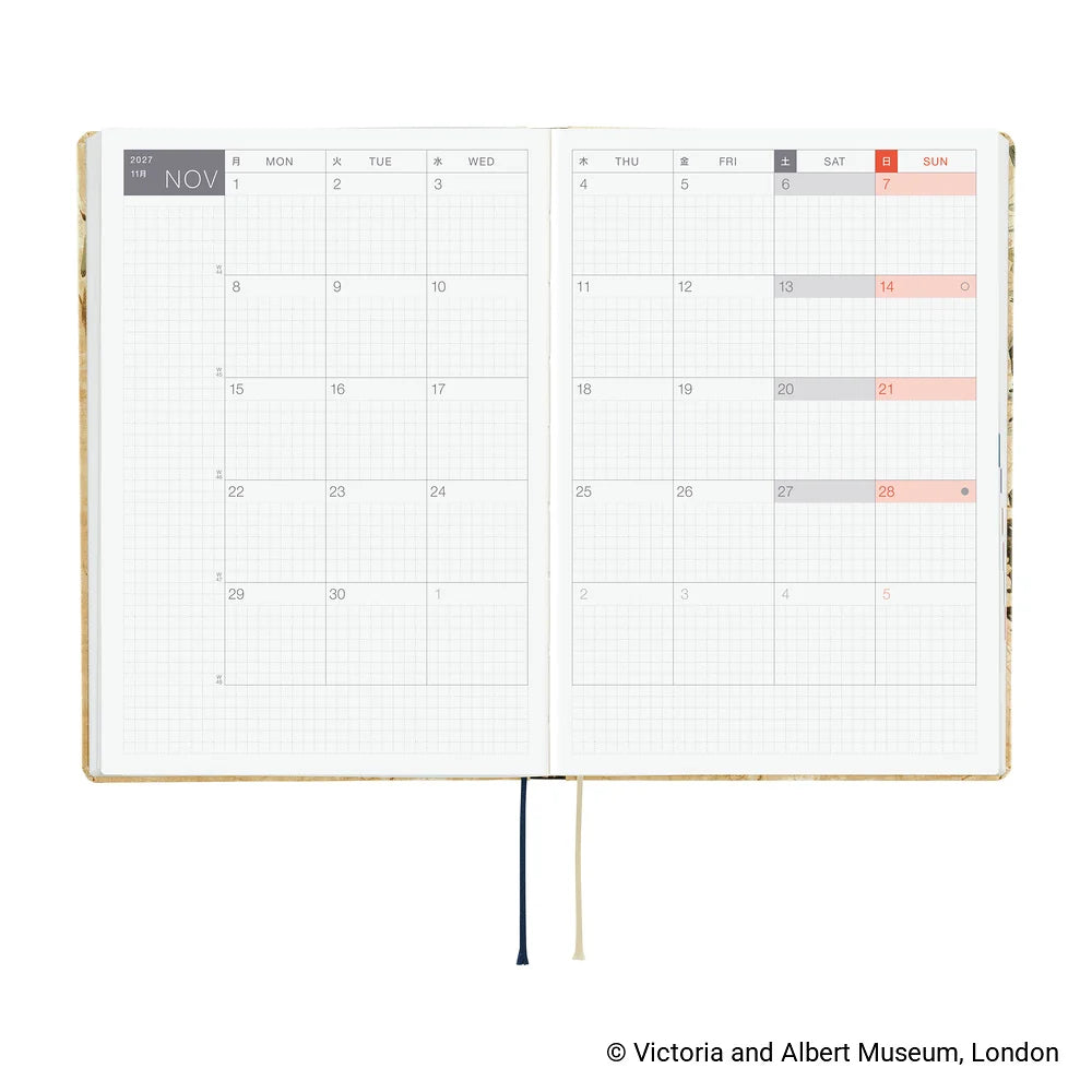 Hobonichi 2027 Planner / Hon A5 V&A Series / Vine