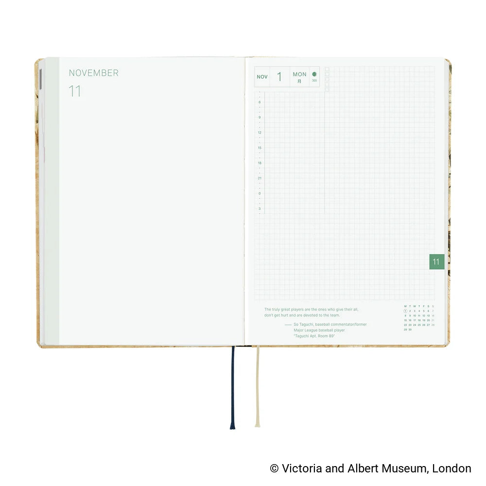 Hobonichi 2027 Planner / Hon A5 V&A Series / Vine