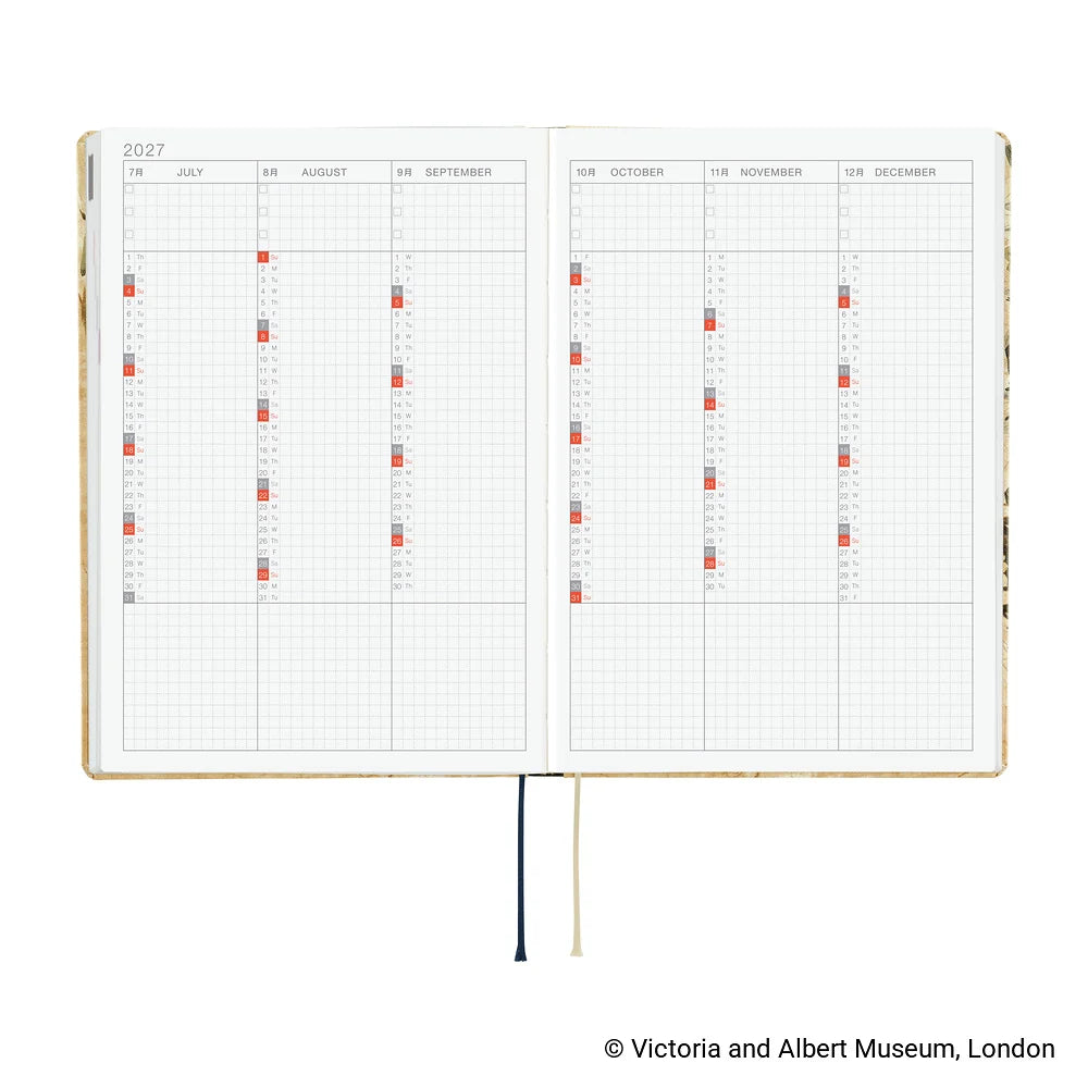 Hobonichi 2027 Planner / Hon A5 V&A Series / Vine