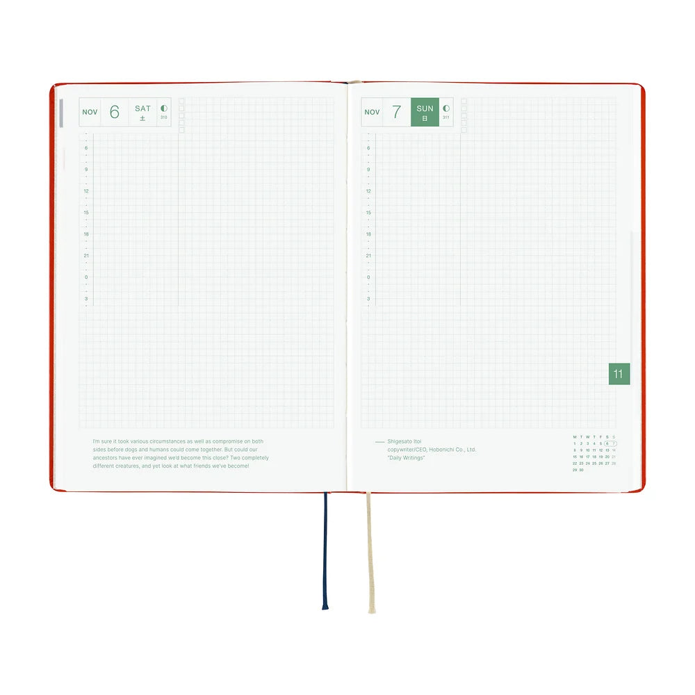 Hobonichi 2027 Planner / Hon A5 Yumi Kitagishi