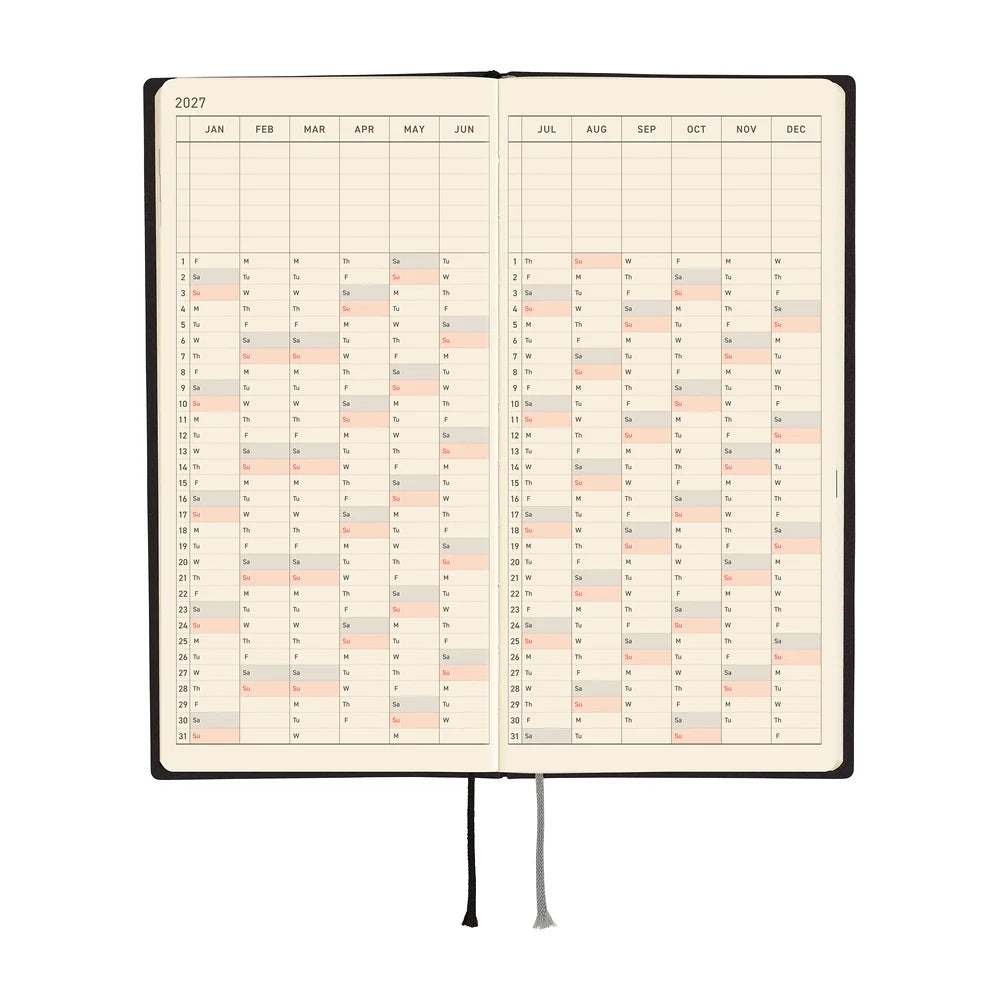 Hobonichi 2027 Planner / Weeks Black White Line