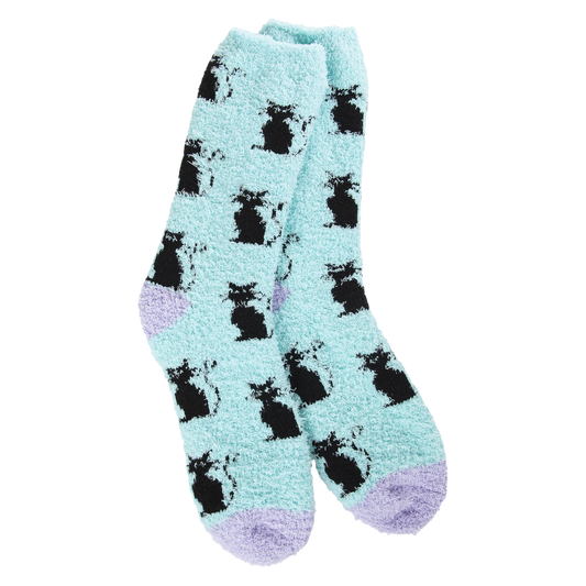 Black Cat Cozy Crew Socks