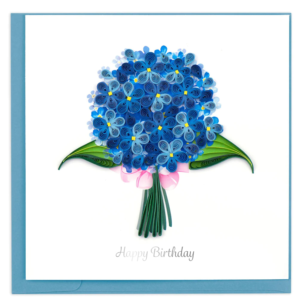 Hydrangeas Bouquet Birthday Quilling Card