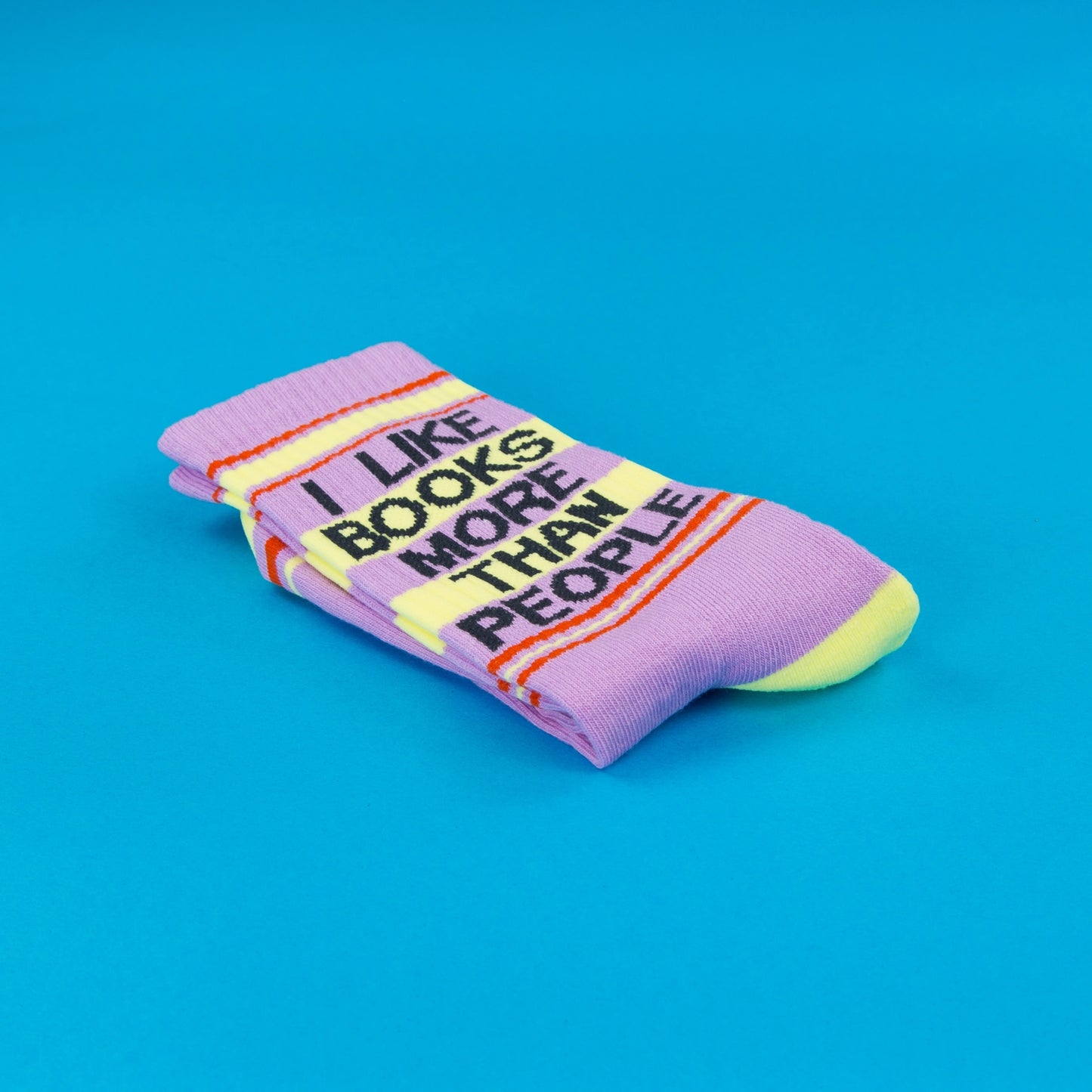 I Like Books More Than People Gym Crew Socks