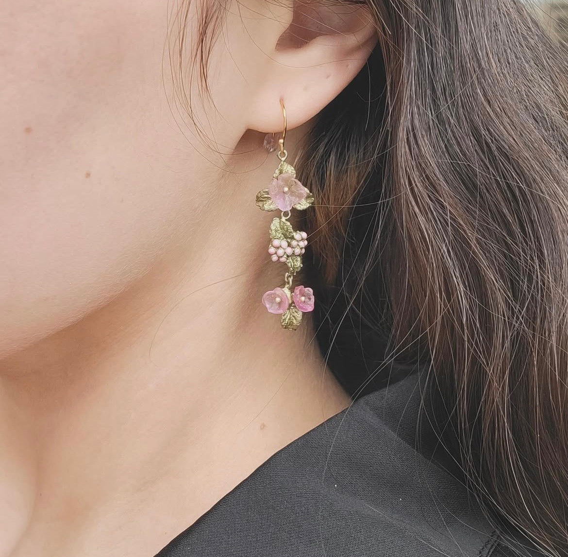 Lantana Dangle Wire Earrings by Michael Michaud