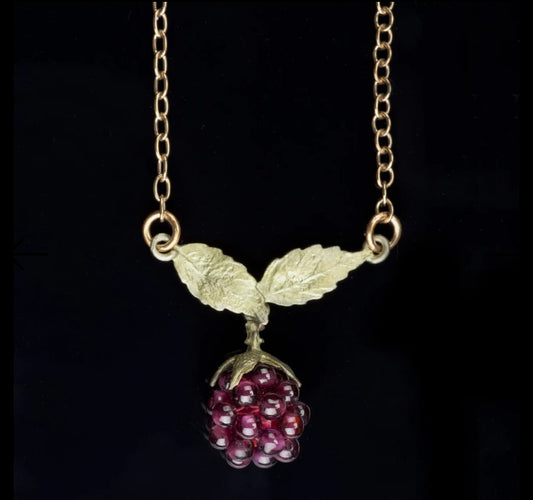 Raspberry Dainty Chain Pendant - 16" Adj.