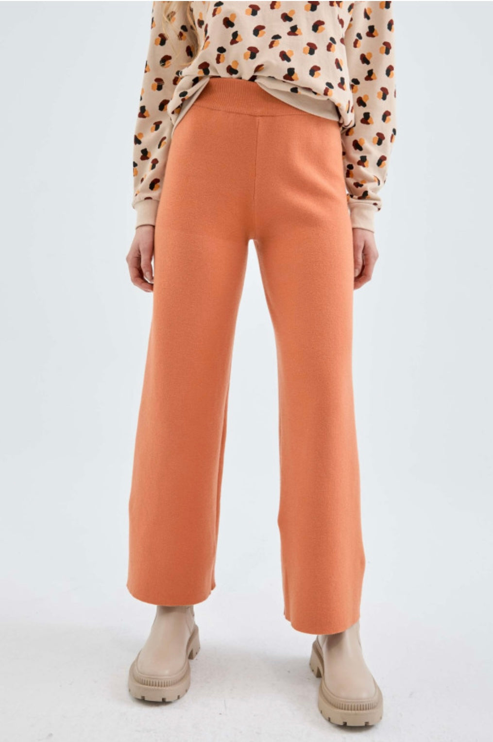 Orange Knit Pants