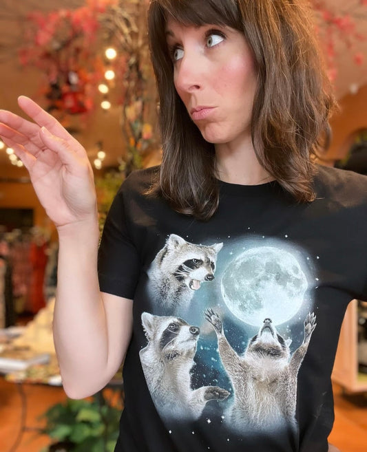 Raccoons Howling Unisex Tee