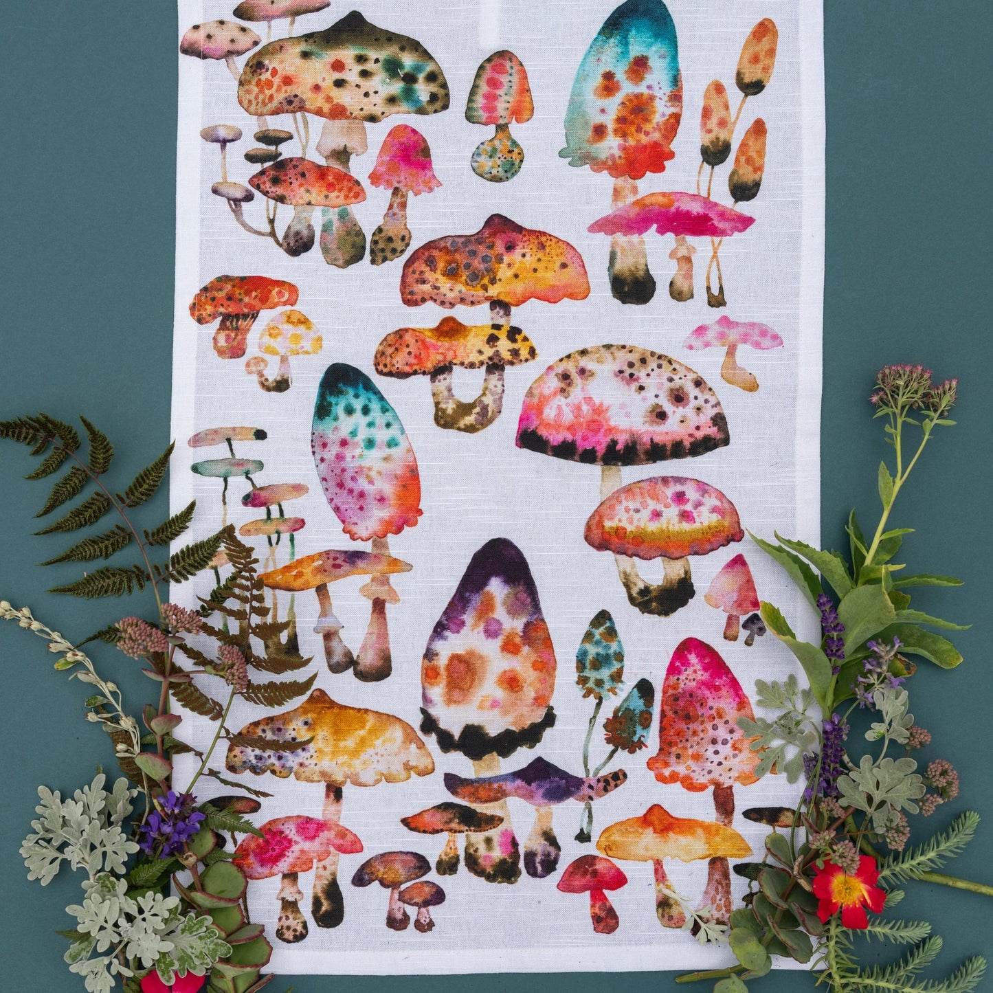 Inky Shrooms Tea Towel by Betsy St. Clair