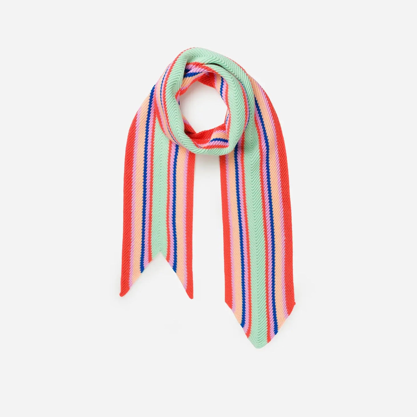 Jade Ribbon Striped Knit Scarf