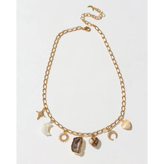 Jasper Sky Charm Necklace
