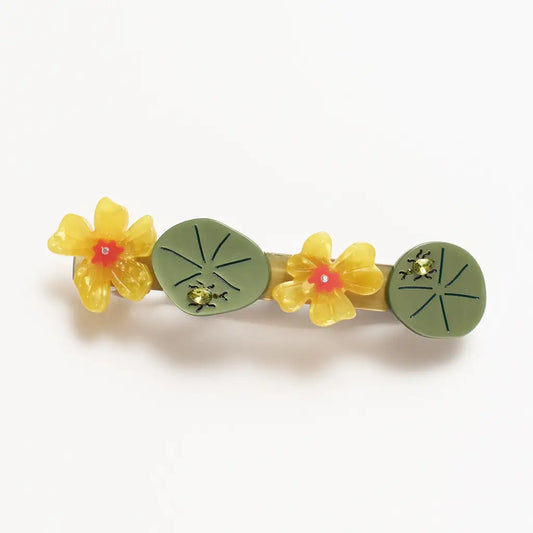 Jeweled Nasturtium French Barrette