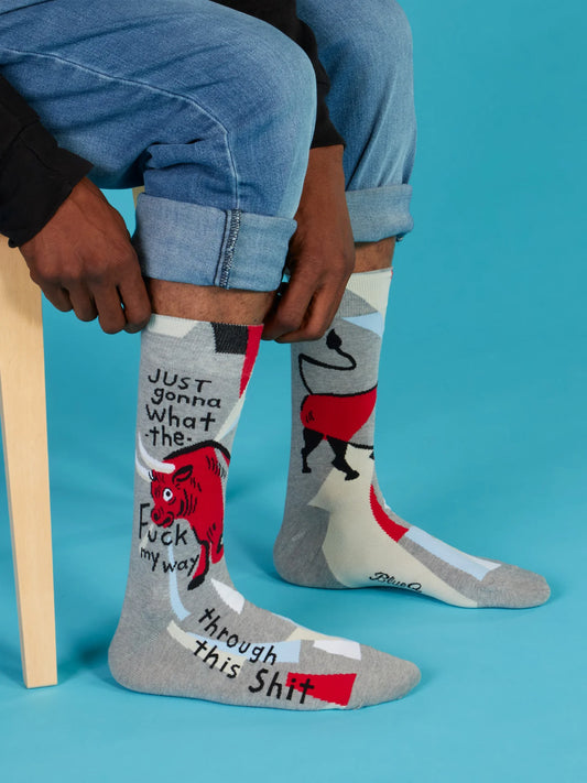 Just Gonna What The Fuck My Way Through This Shit M-Crew Socks by Blue Q