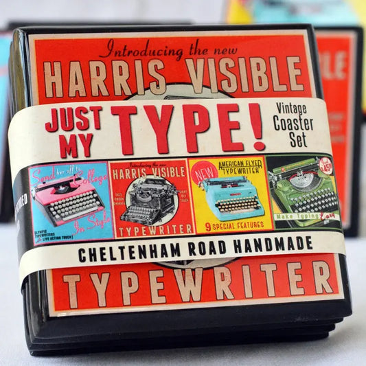 Just My Type- Vintage Typewriter Coaster Set