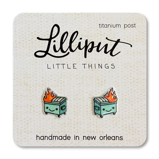 Kawaii Dumpster Fire Earrings