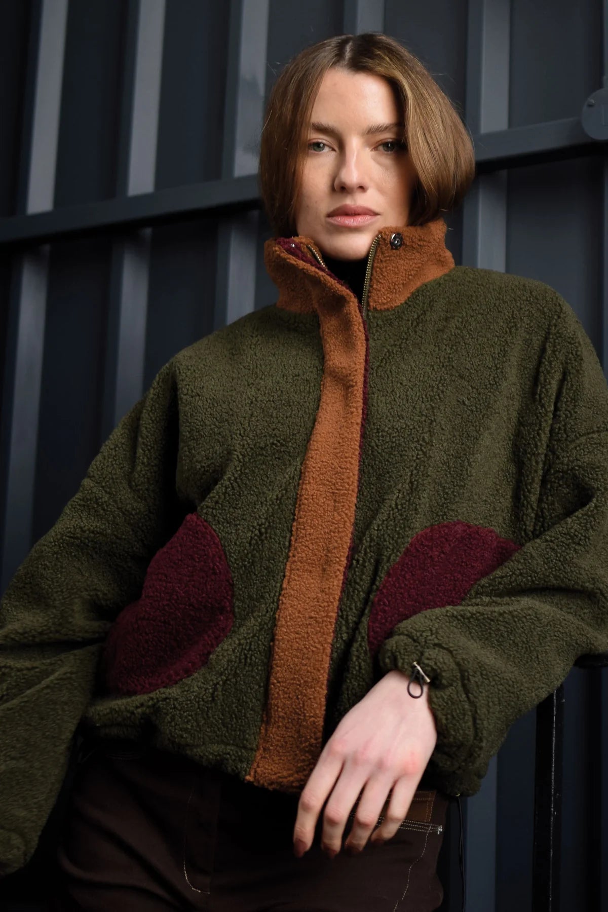 Khaki Lydia Recycled Fleece Jacket by Komodo