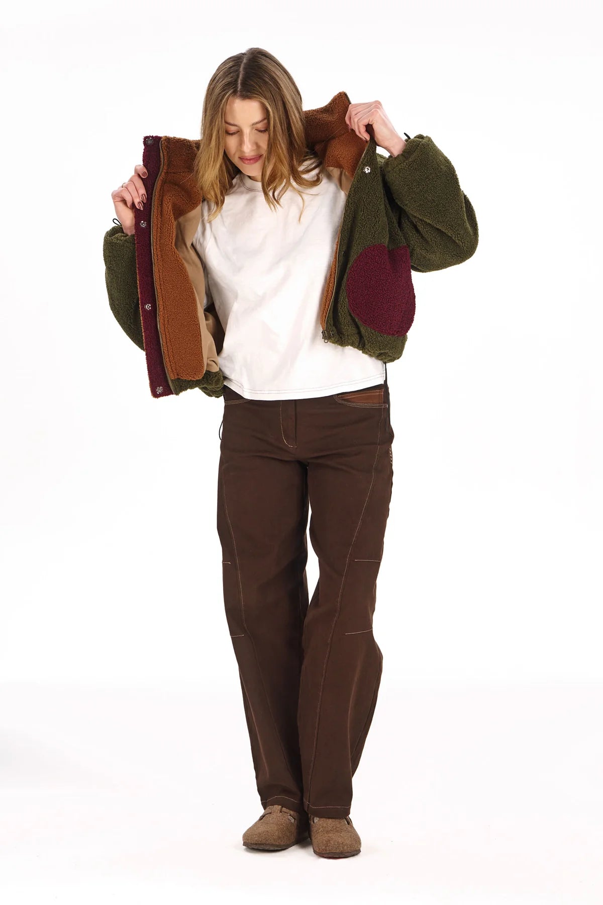 Khaki Lydia Recycled Fleece Jacket by Komodo