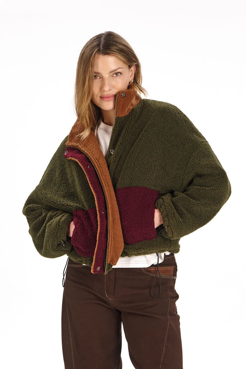 Khaki Lydia Recycled Fleece Jacket by Komodo