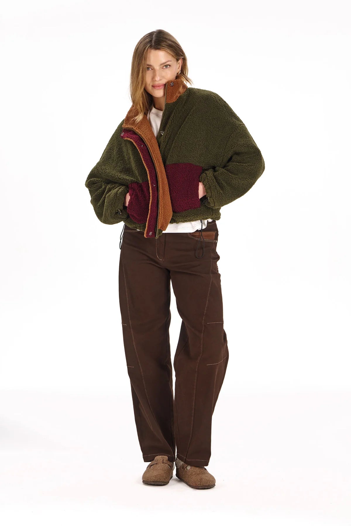 Khaki Lydia Recycled Fleece Jacket by Komodo