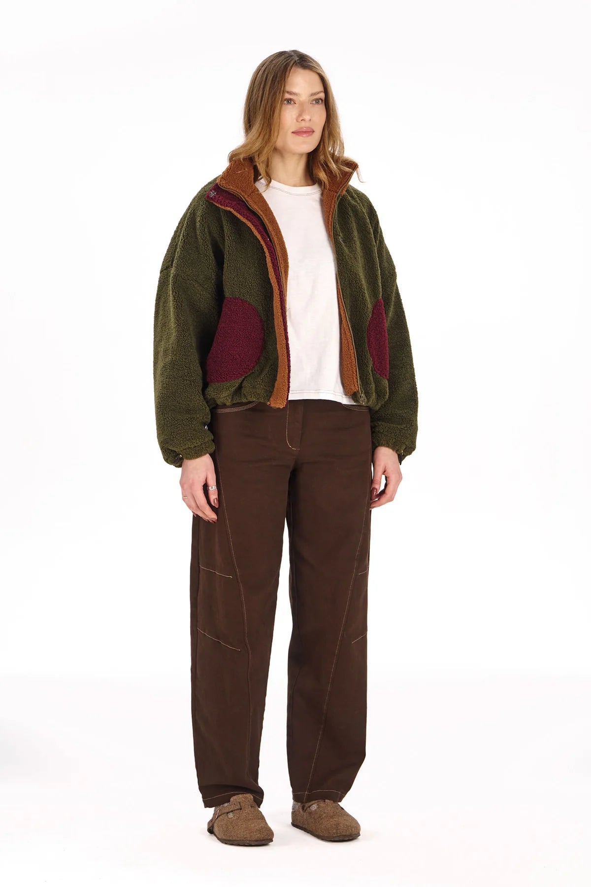Khaki Lydia Recycled Fleece Jacket by Komodo