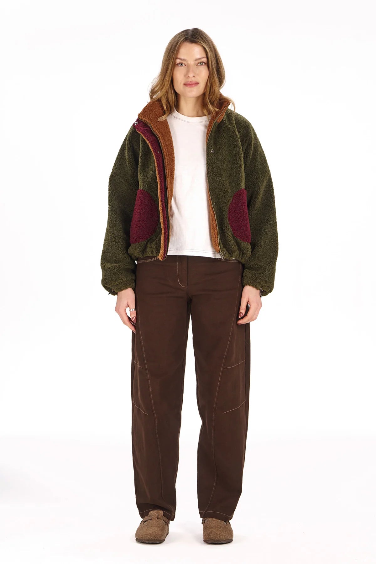 Khaki Lydia Recycled Fleece Jacket by Komodo