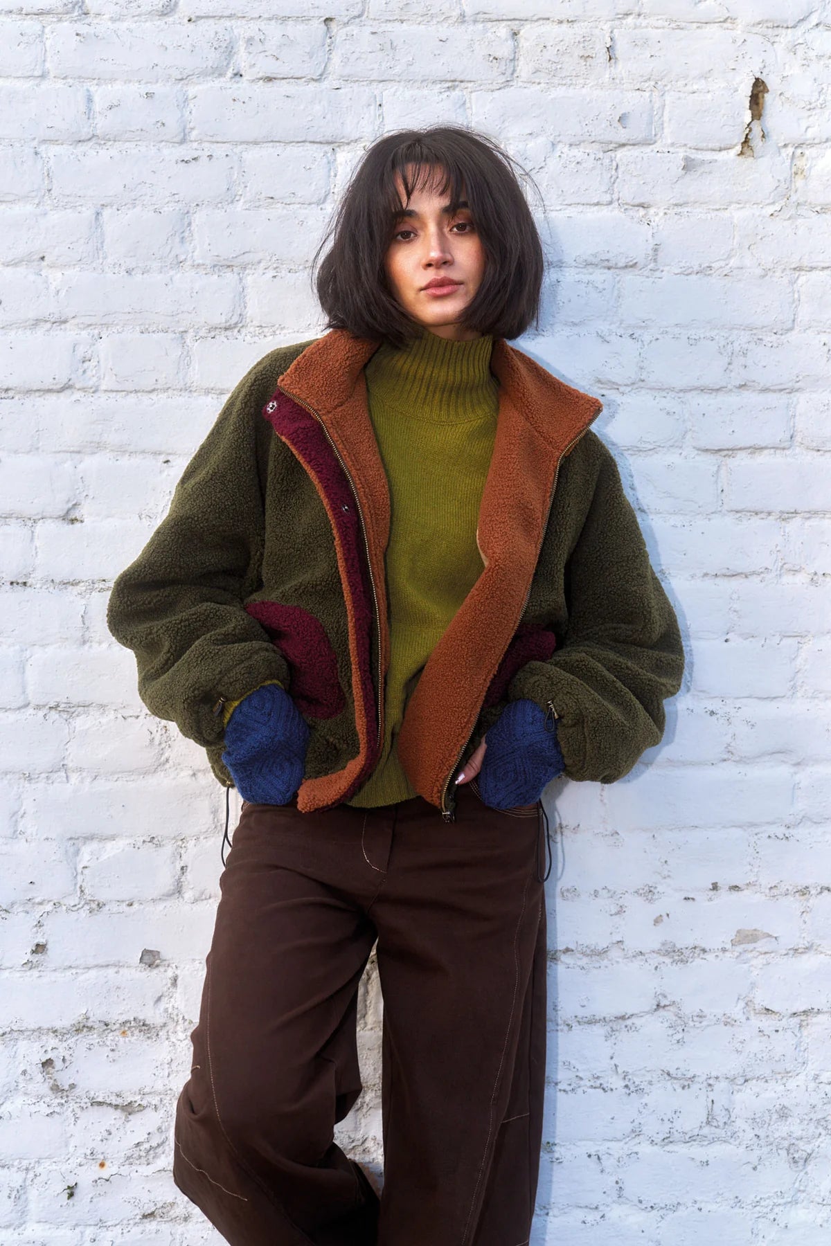Khaki Lydia Recycled Fleece Jacket by Komodo