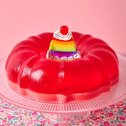 Large Rainbow Jello Cake Hair Claw Clip