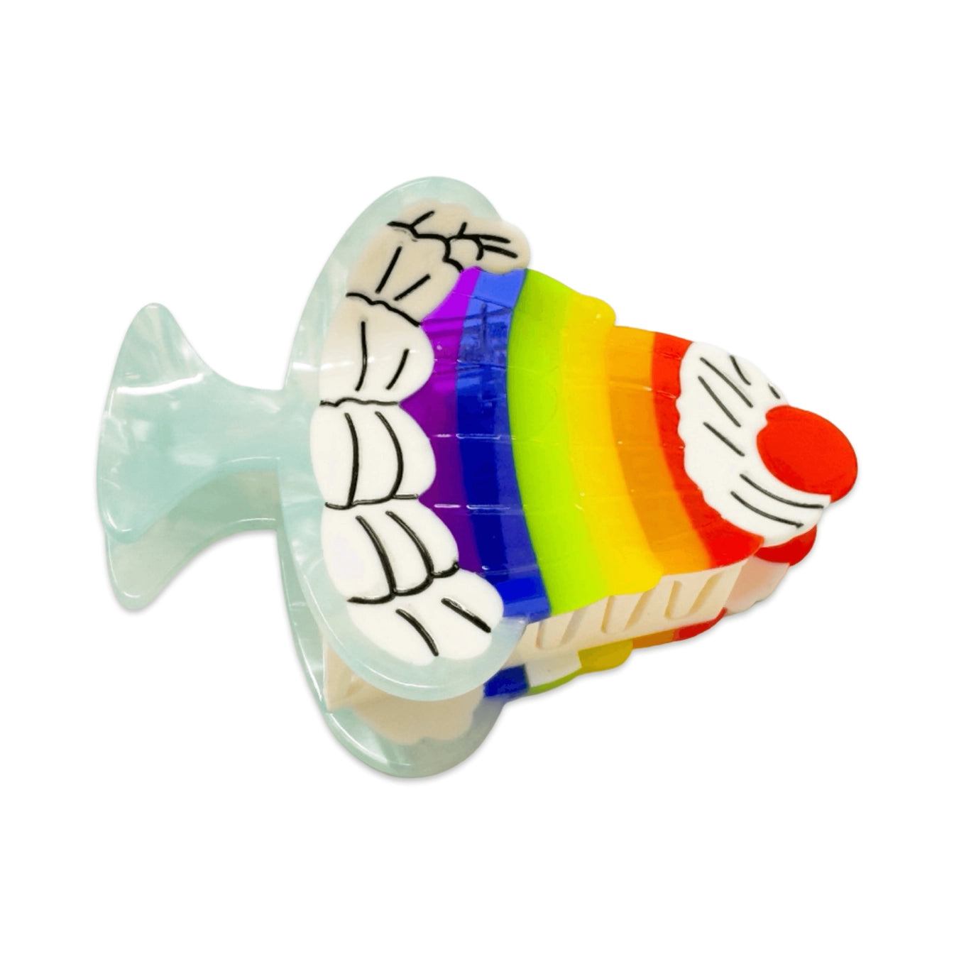 Large Rainbow Jello Cake Hair Claw Clip