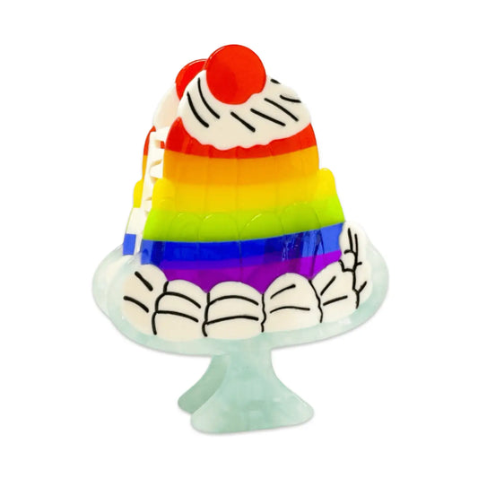 Large Rainbow Jello Cake Hair Claw Clip