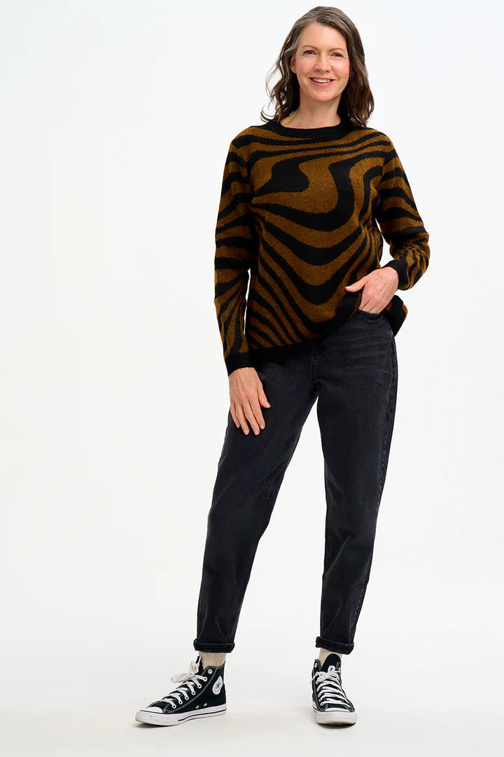 Black & Brown Waves Laverne Sweater