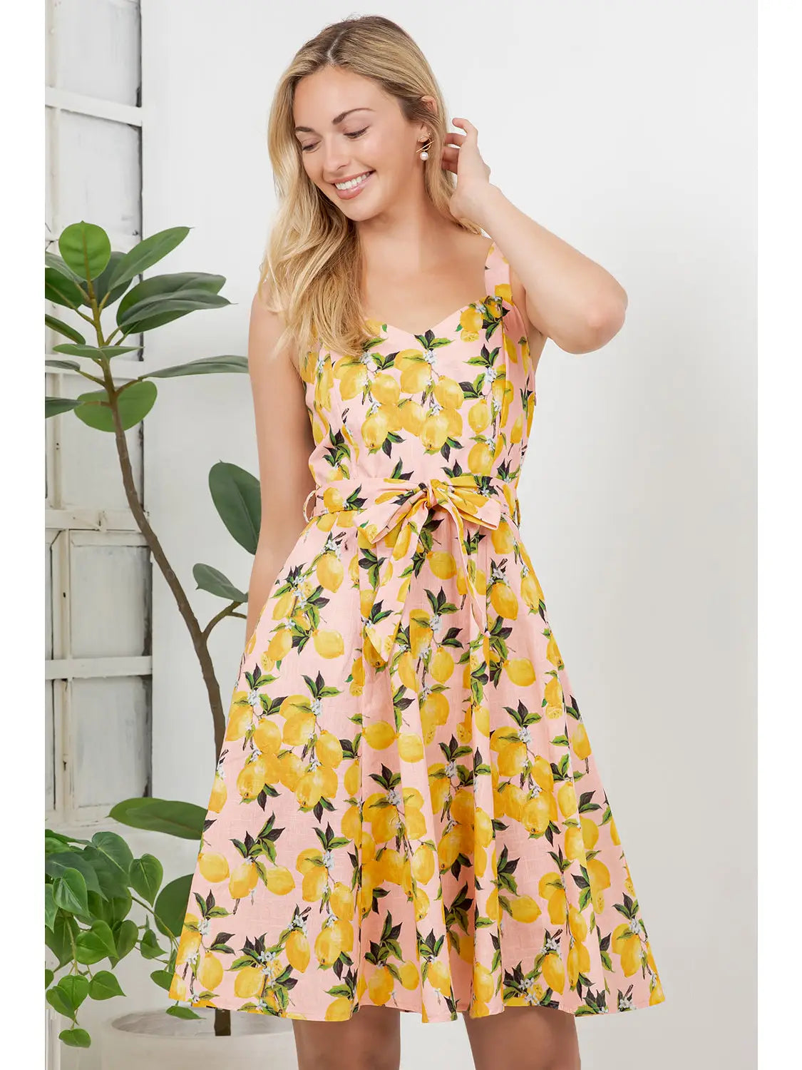 Lemon Print Retro Style Dress