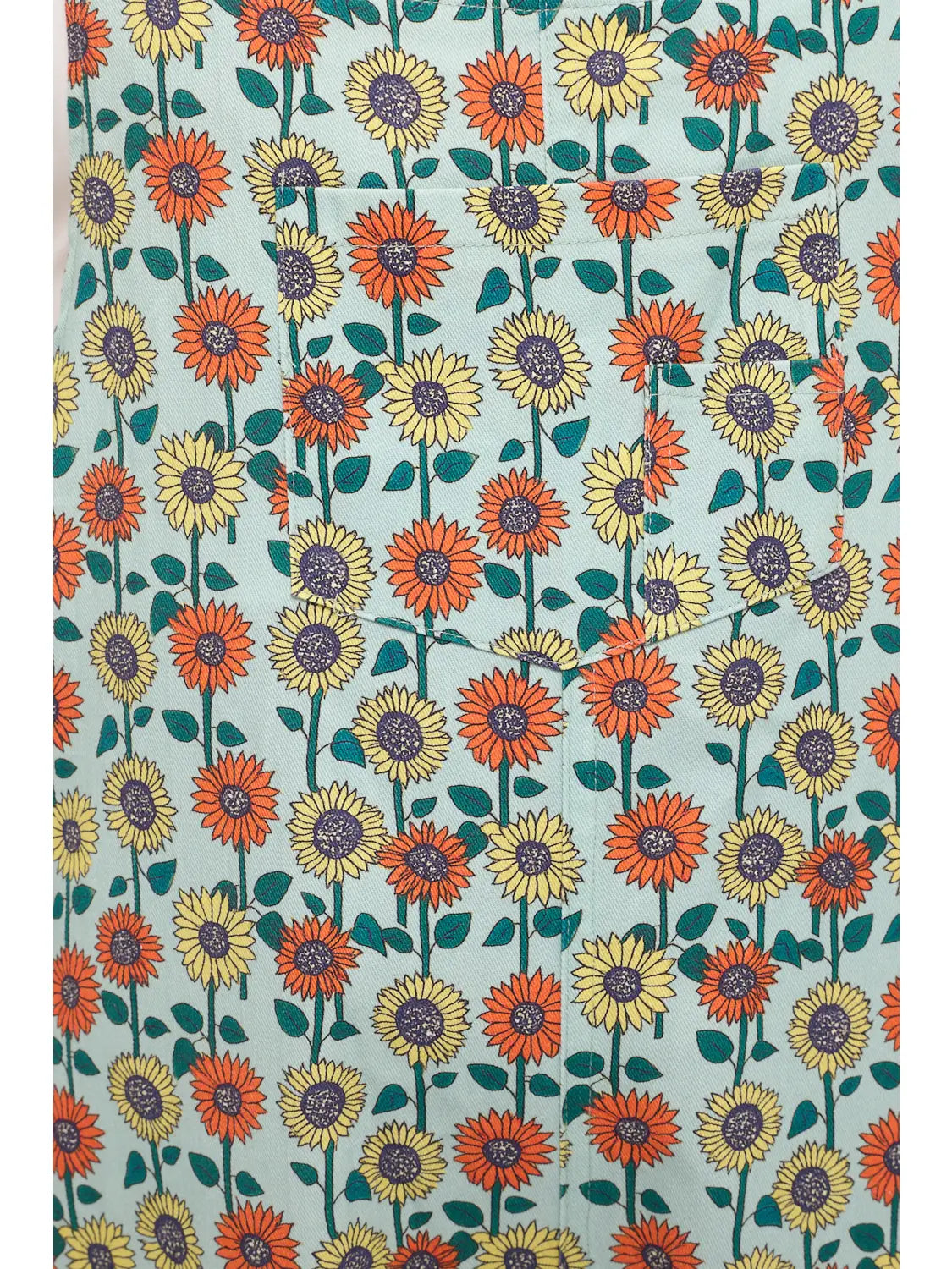 Light Blue Colorful Sunflower Overalls